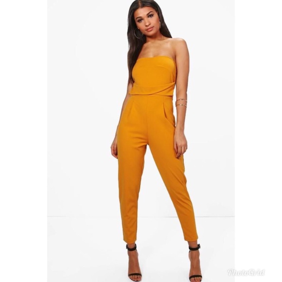 boohoo strapless jumpsuit